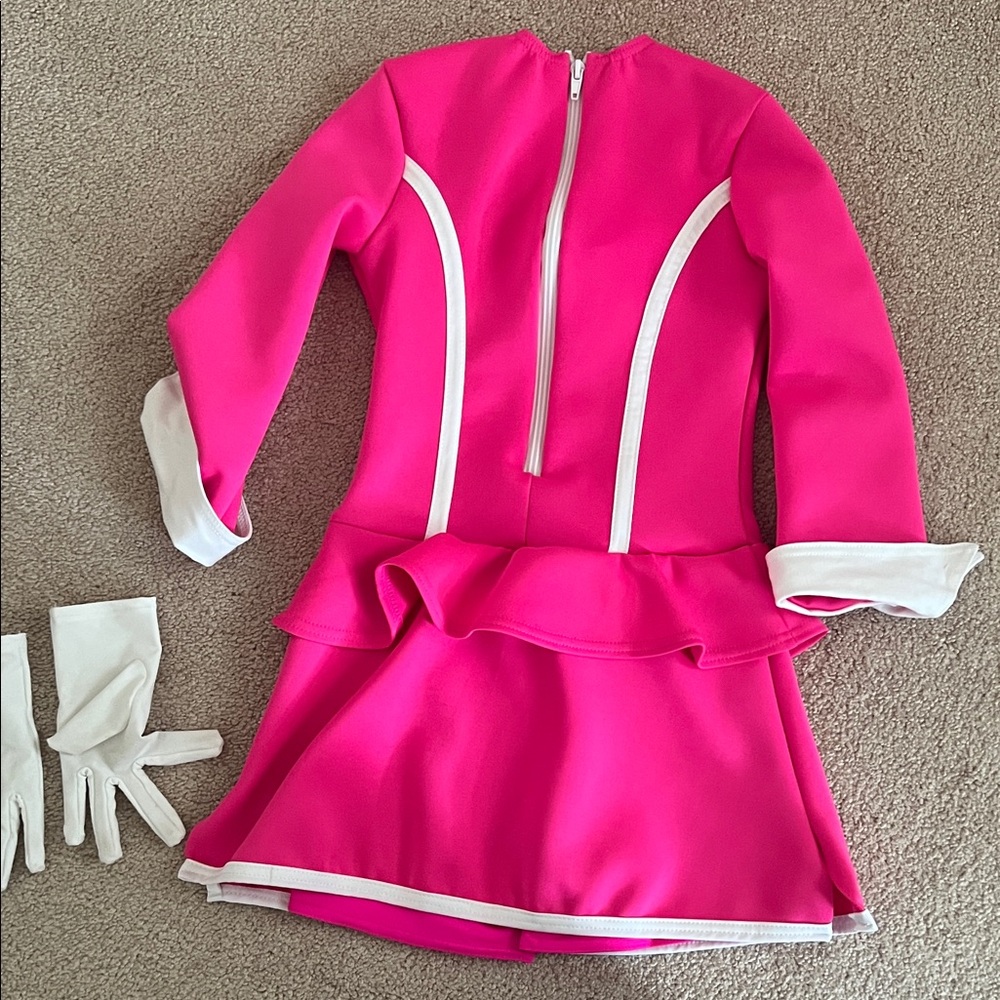 Weissman Pink & White Girls Costume - Flight Attendant - size MC approx 8-10 - Picture 8 of 10